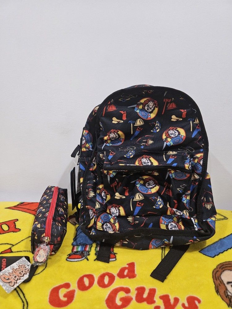 Chucky Good Guys Bioworld Reversible backpack & pencil pouch.