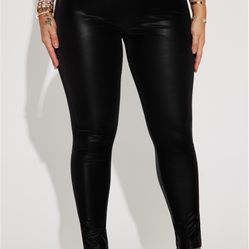 FN Faux Leather Black Leggings 