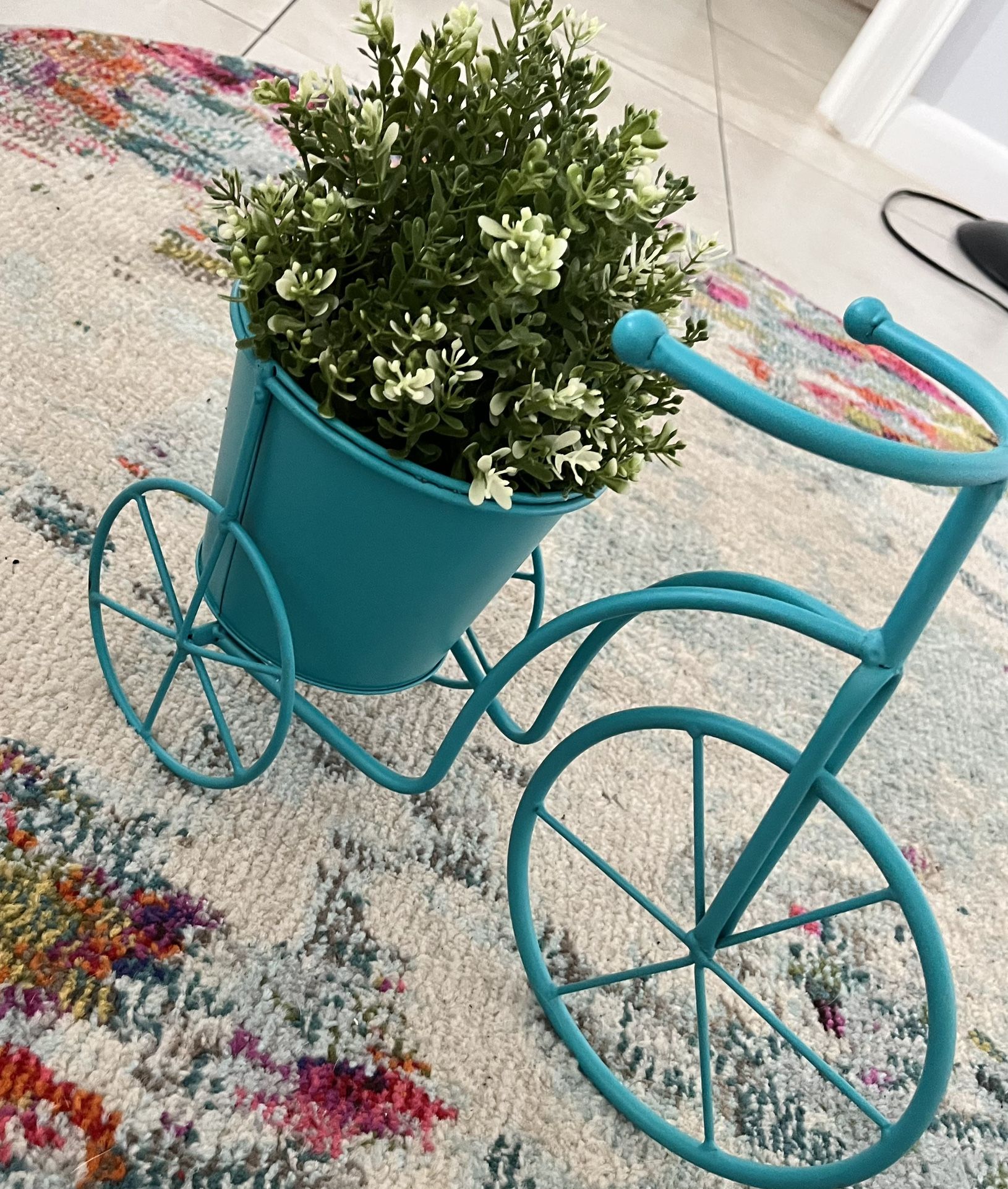 Bicycle With Basket Blue Decoration