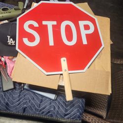 Stop And Slow Aluminum Sign.