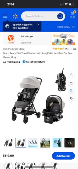 Graco Ready2Jet Travel System with SnugRide Lite Infant Car Seat, Haines, Grey
