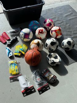 NEW VOIT LOT - Balls, gloves, shin guards