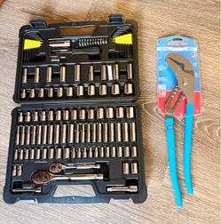 $75 por los dos Juego de sockets Stanley 123 pcs Plier grande 16 1/2 "