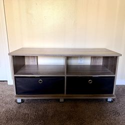 Furinno Andrey TV Stand Entertainment Center with Bin Drawers (French Oak Grey) 