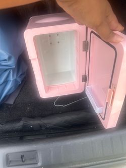 Pink Mini Fridge w/ LED mirror