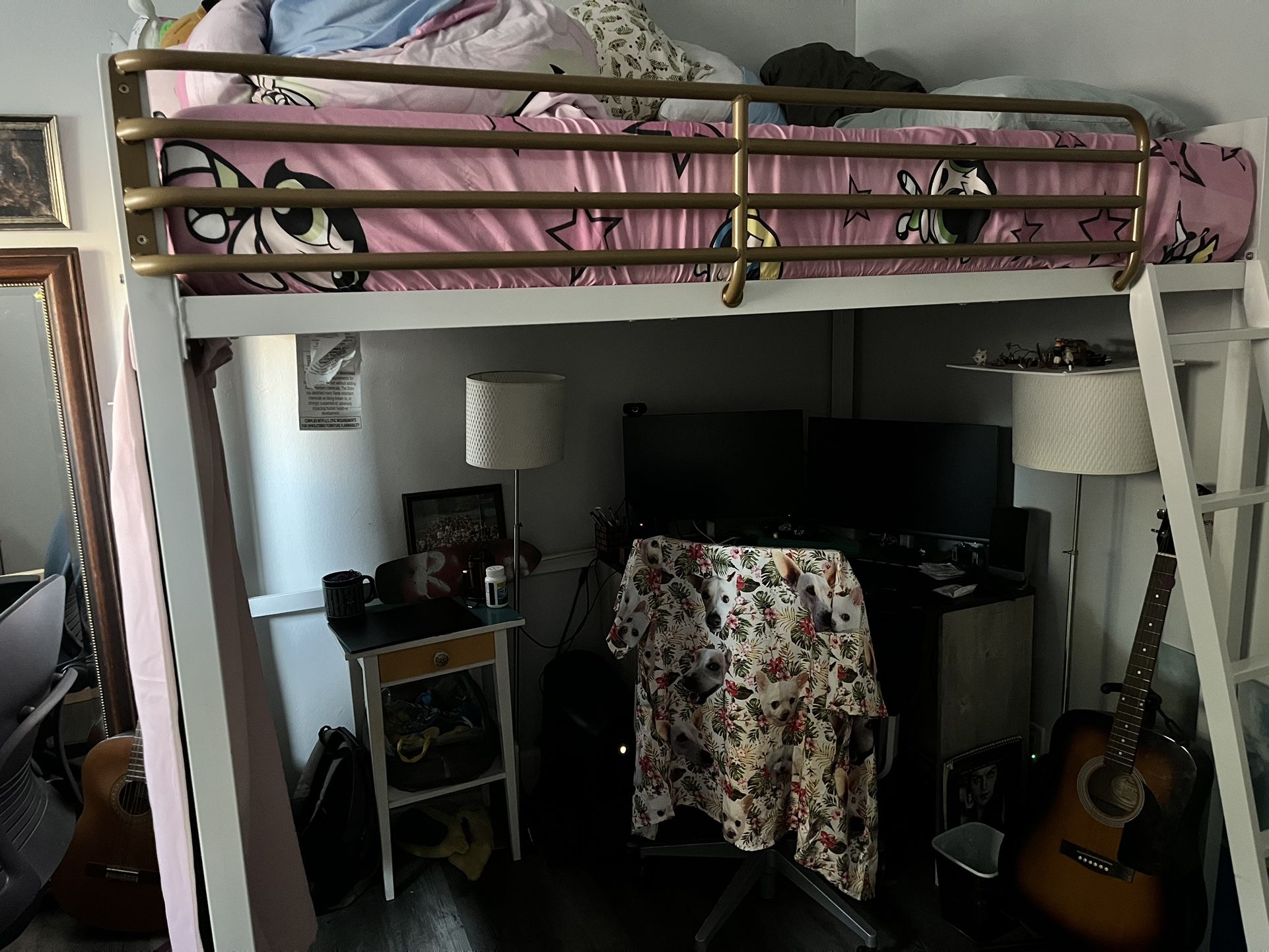 Full Size Loft Bed + Mattress