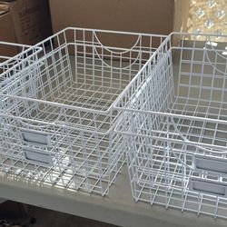 6 Pack Wire Storage Baskets for Pantry with 12 S Hooks, Organizer Bins for Cabinets with 3 Sizes Metal Basket for Kitchen, Kitchen Countertop and Room