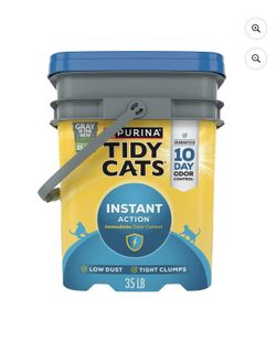 Purina Tidy Cats Instant Action Clumping Cat Litter, Natural, Low Dust, Odor Control, 35 lb. Pail