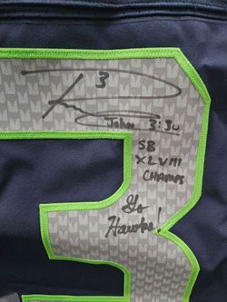 Nike Russell Wilson Seattle Seahawks Autographed On field Jersey JSA Authenticated
