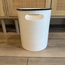 Hearth and Hand Waste Basket White and Black Metal