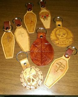 HANDMADE real leather keychain s