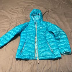 Blue Girl Snow Jacket Size L 14/16 (Water resistant)