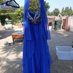 Prom Dress, Blue, Sequins 