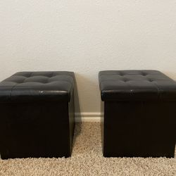 Storage Ottoman Small Cube Footrest Stool Seat Faux