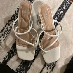 White Opened Toe Heels