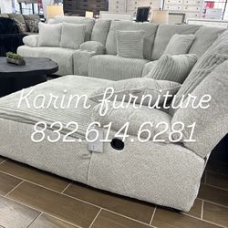 SOFT CORDUROY RECLINING SECTIONAL