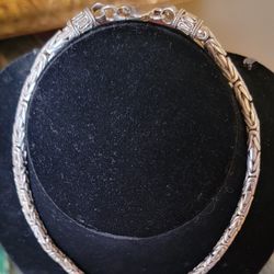 69g Unisex Sterling Silver Byzantine Chain Necklace 16"