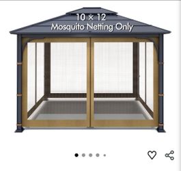 Outdoor Gazebo Canopy 4-Panel Screen Walls with Zipper - Mosquito Netting for 10' x 12' Gazebo (Khaki)