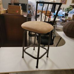Counter-Height Metal Bar Stool, Padded Seat, Industrial Style