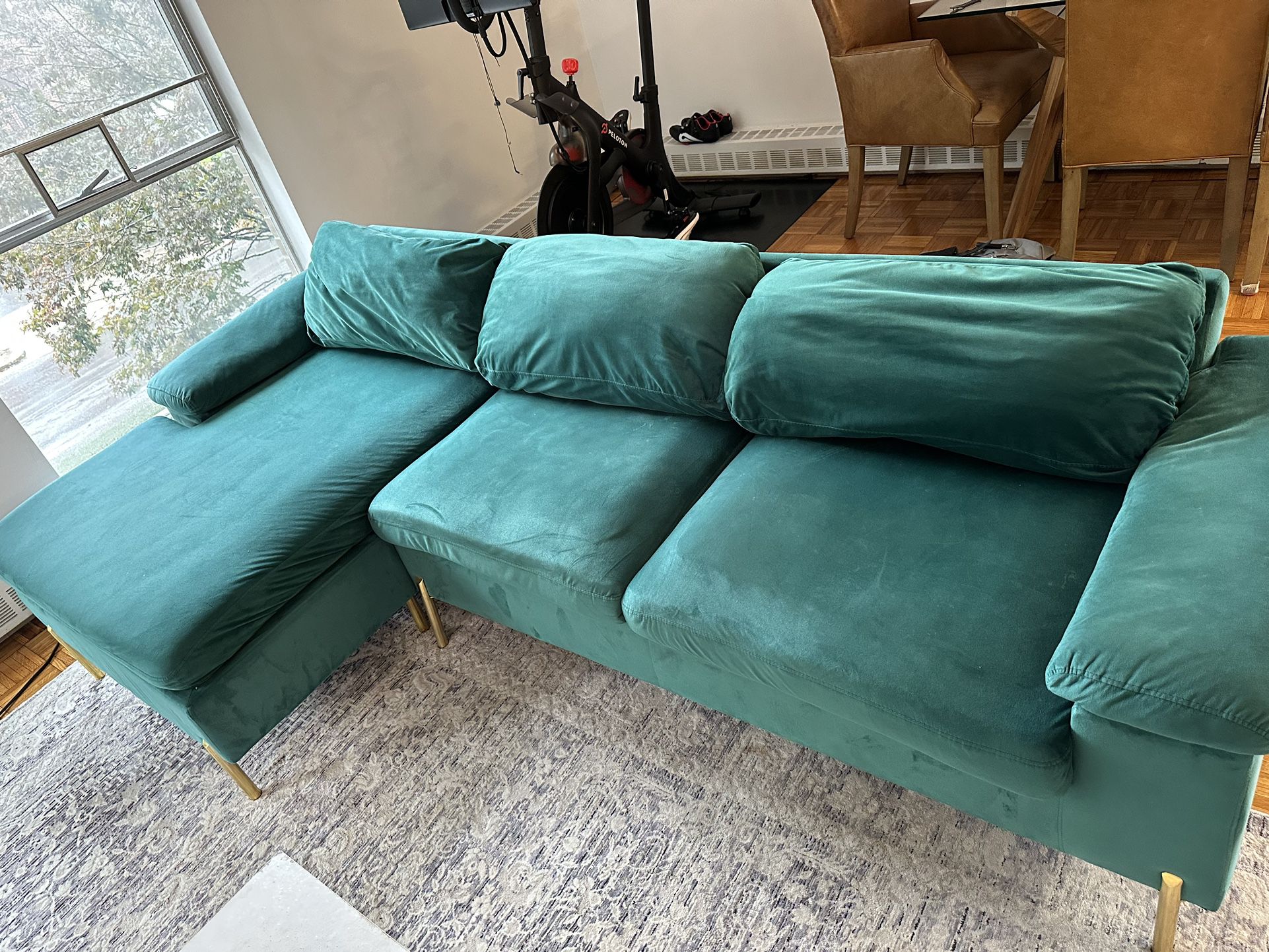 Velvet Reversible Sofa & Chaise