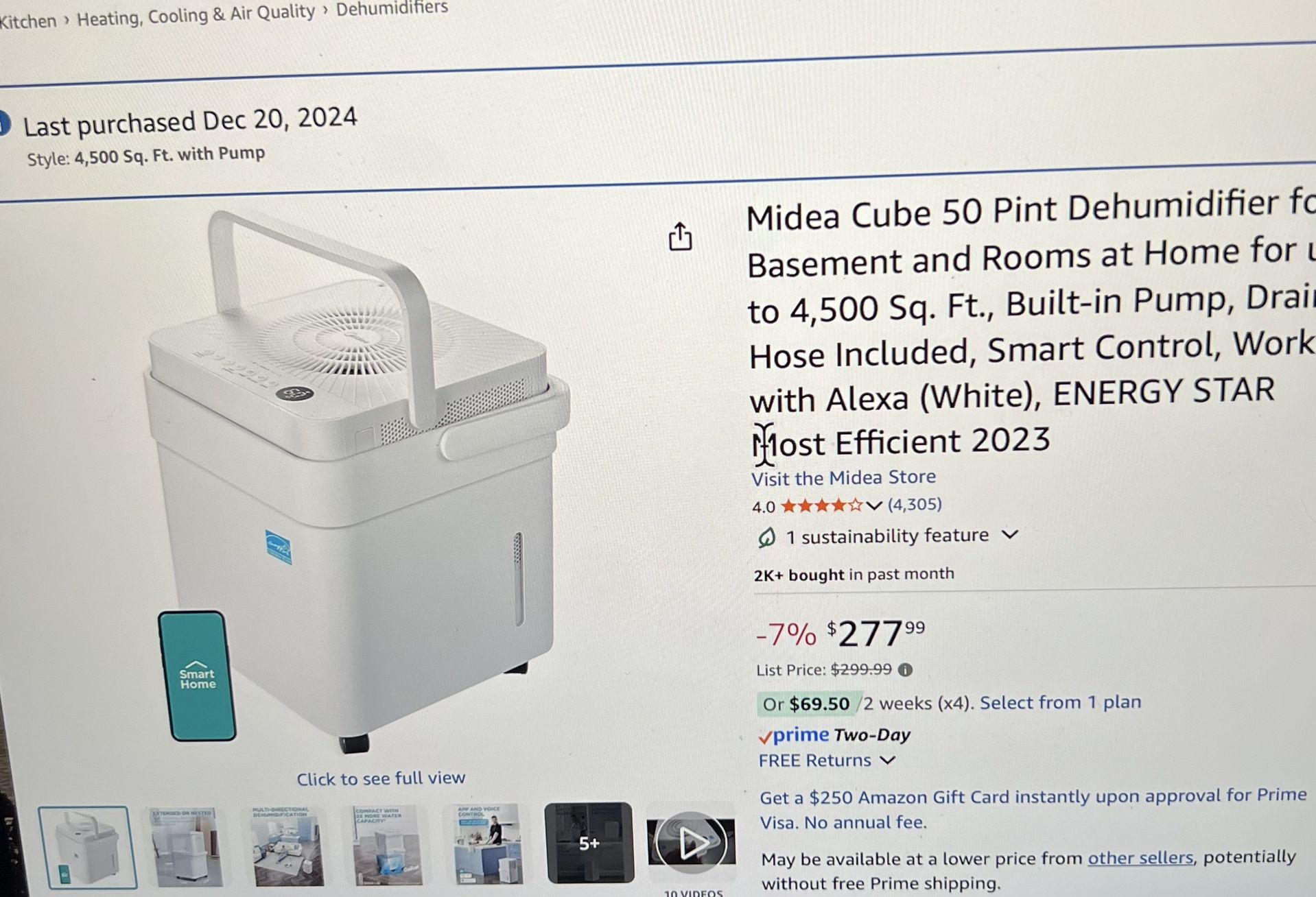 Midea dehumidifier