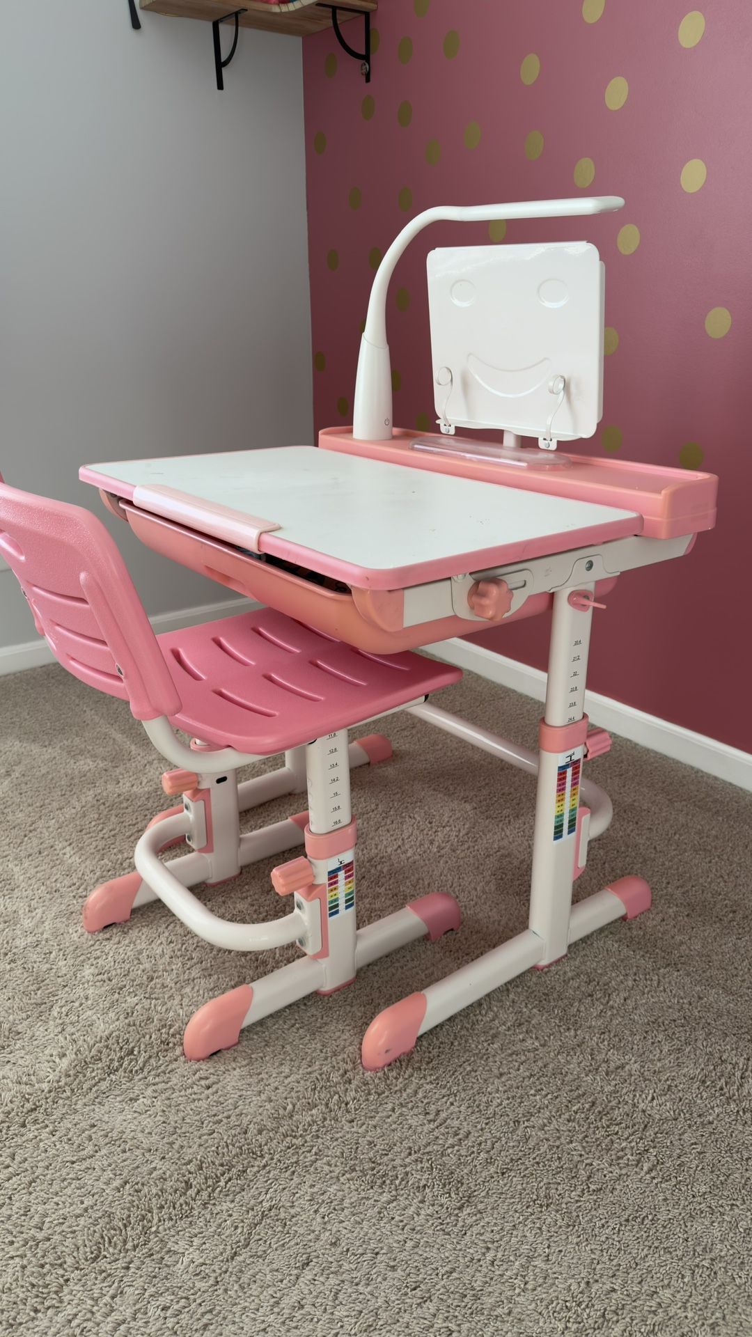 Gently Used Pink Study/art Table For Kids