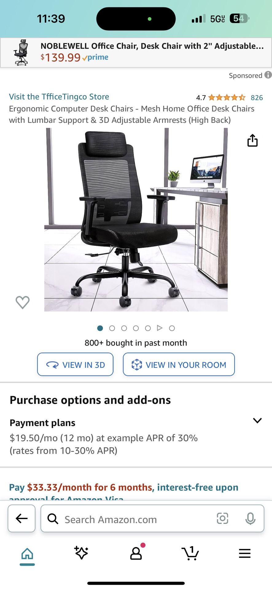 Tffice Tingco Ergonomic Computer Desk Chair New In Box.