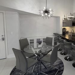 ROUND DINING SET w/ Grey Chairs 🪑 ✅👏🏻