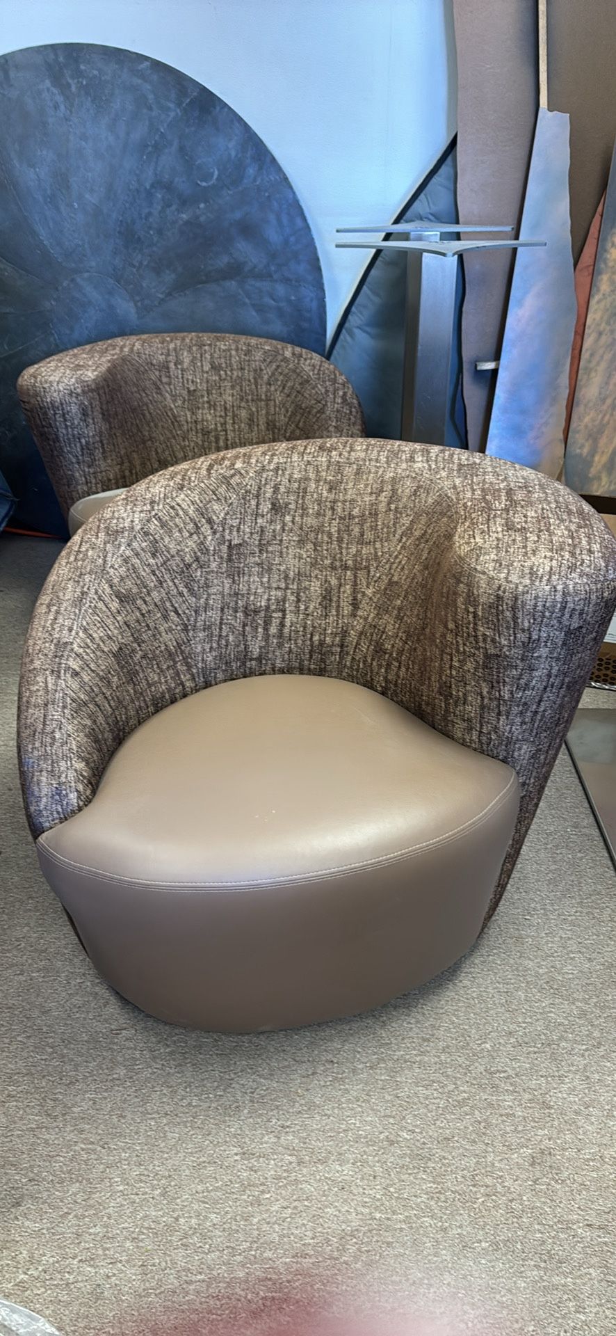 Vladimir Kagan style Nautilus swivel chairs