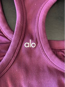 Women’s ALO Yoga Ribbed Purple Racerback Tank