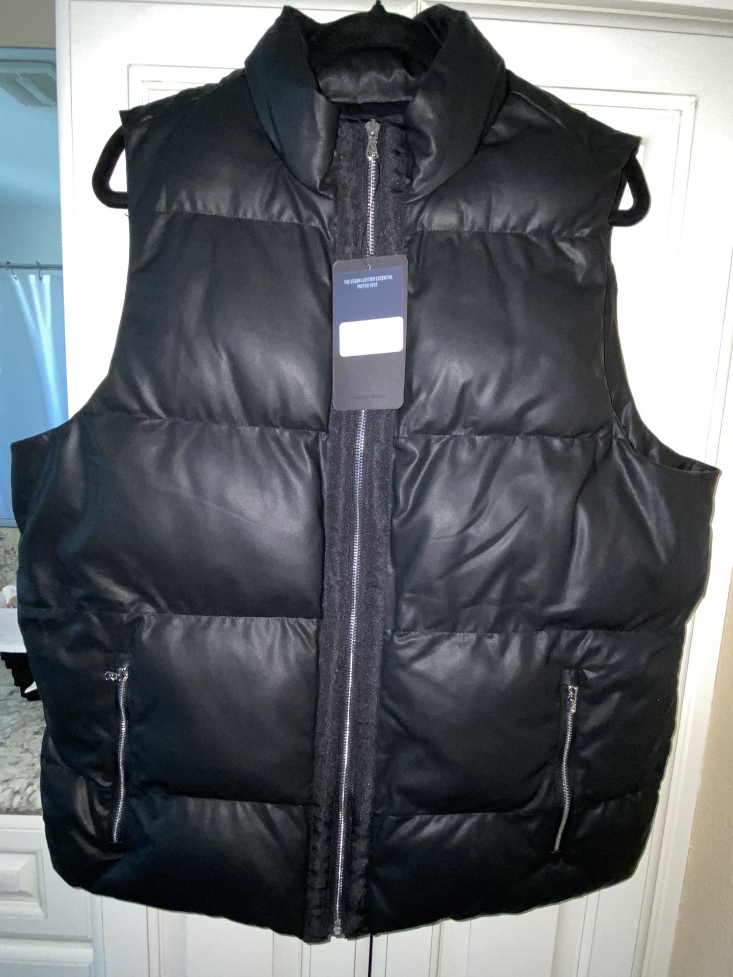 Fabletics Vegan Leather Puffer Vest