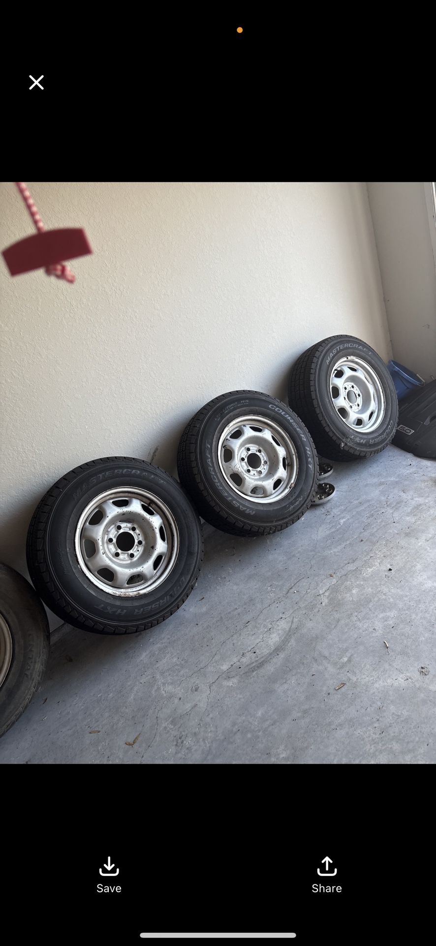 For Sale: 17” Steel Wheels w/ Mastercraft Courser HXT Tires