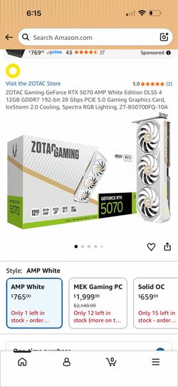 Geforce RTX 5070 AMP White Edition 12GB GDDR7