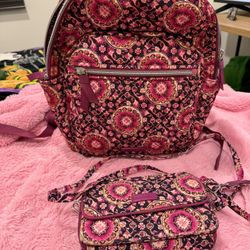 Vera Bradley Backpack/matching Wallet 