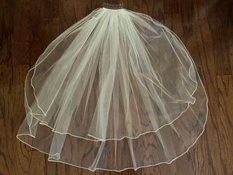 Two-Tier Rhinestone-Lined Veil