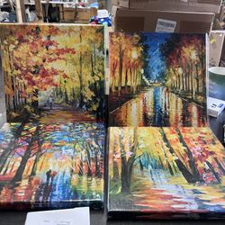 New 4  Piece Canvas Wall Art for Living Room Bedroom Home Artwork Popular Art Paintings Ready to Hang - 12"x12"x3 Panels