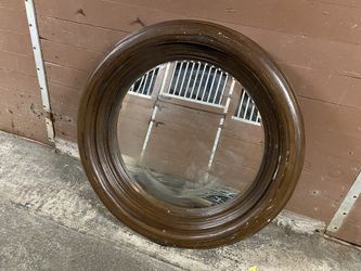 Vintage solid wood 70’s mirror