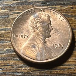 1987 No Mint Mark Error Penny 