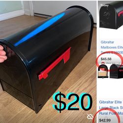$20 Brand New Large Gibraltar Black Steel Mailbox 📪 in mint condition
