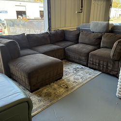 Brown Fabric Sectional