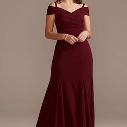 Wine Red Formal Mermaid Gown Dress 16