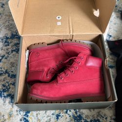 Premium Timberlands Red Waterproof Boot