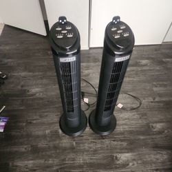 2 Sierra 4-Speed 40 Inch Ultra Quiet Remote Control Oscillation Timer Tower Fan