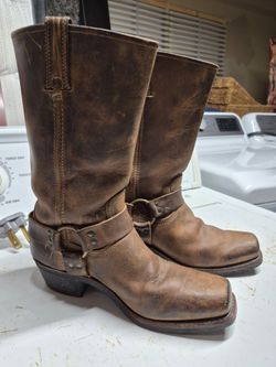 👢FRYE LEATHER WOMENS Harness BOOTS-Size 10-Great Shape!
