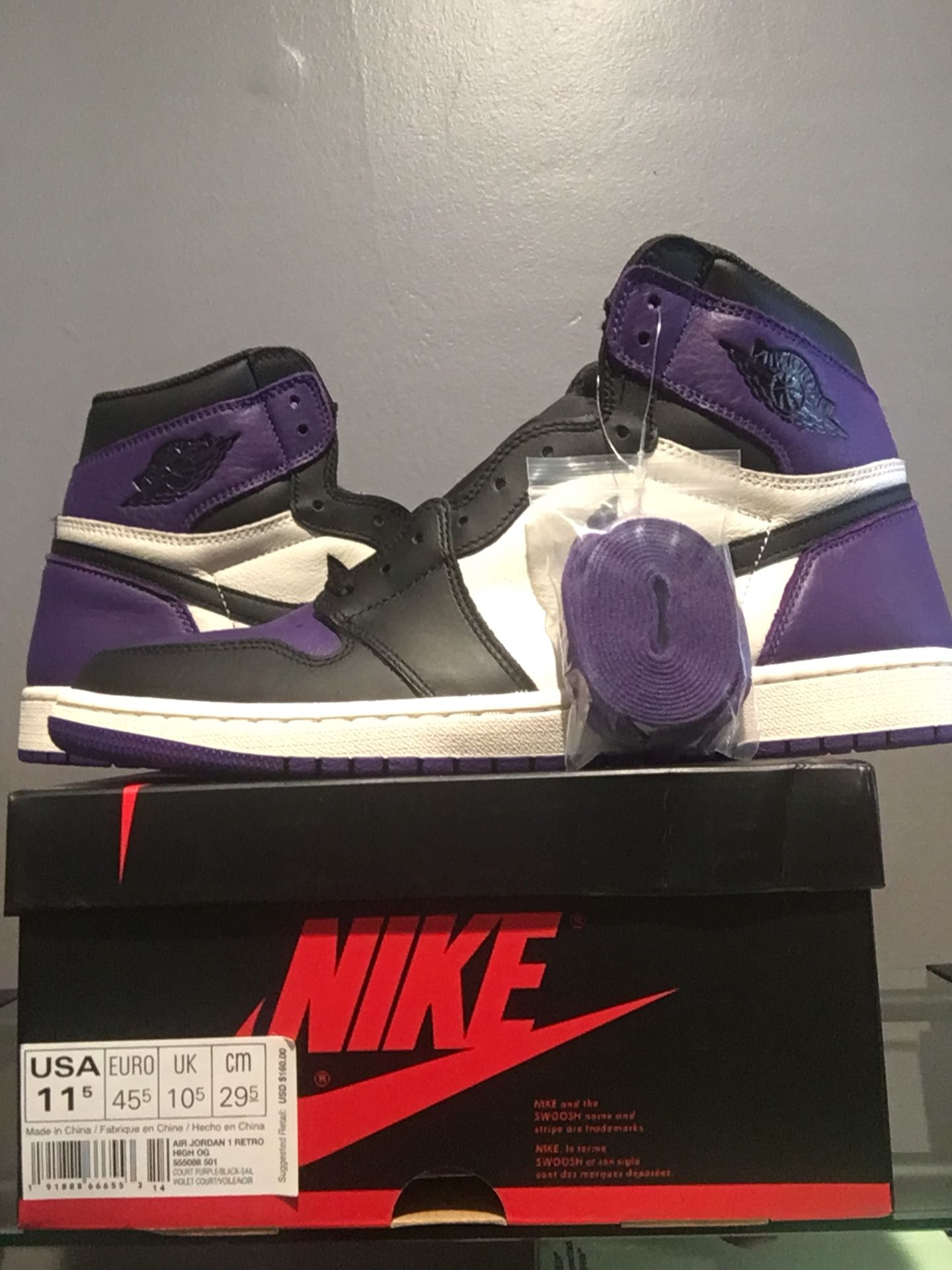 Nike Air Jordan 1 “Court Purple” size 11.5