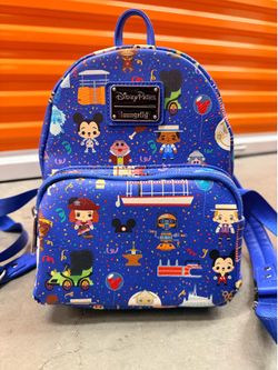 Loungefly Disney Parks Attractions Icons AOP Mini Backpac