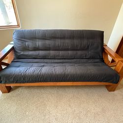 Solid Wood Futon w/extra thick Matress