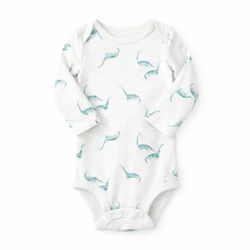 Carter’s Just One You Dinosaur Onesie 9M NWOT Long Sleeve Baby Bodysuit Neutral Dino Print