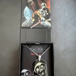 Disney star wars the force awakens stainless steel pendant medallion chain necklace 2015 Brand new in box
