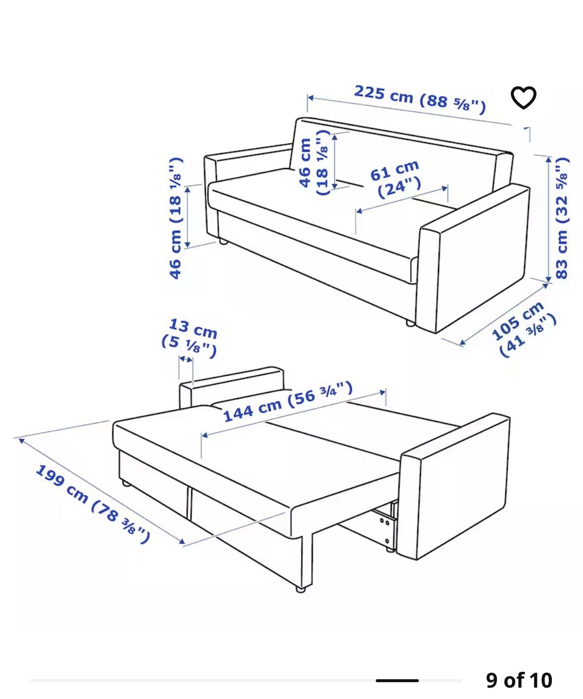 Moving Sale Lightly Used ikea Sofa Bed(Sleeper Sofa/Dark Gray) in